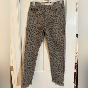 Kancan Cheetah cropped skinny jeans